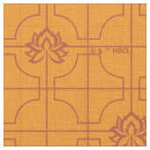 Golden Lotus Grid Pattern - The White Lotus Stoff (Nahaufnahme)