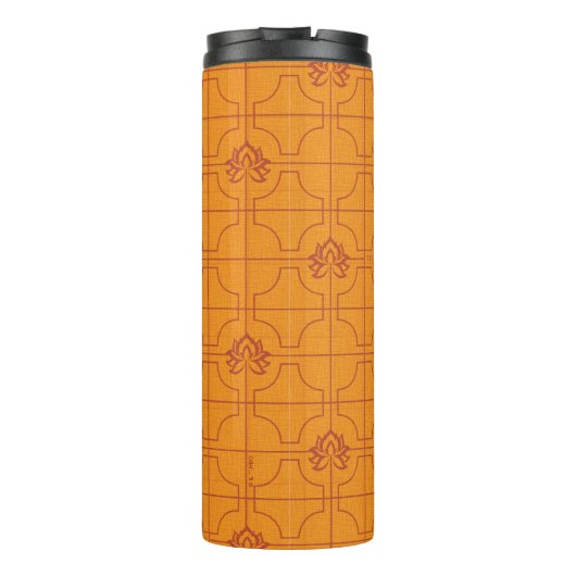 Golden Lotus Grid Pattern - The White Lotus Thermosbecher (Rückseite)