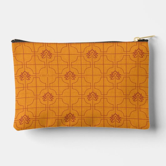 Golden Lotus Grid Pattern - The White Lotus Zubehörtasche (Rückseite)