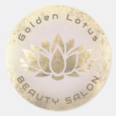 Golden Lotus Logo Runder Aufkleber (Vorderseite)