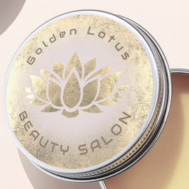 Golden Lotus Logo Runder Aufkleber