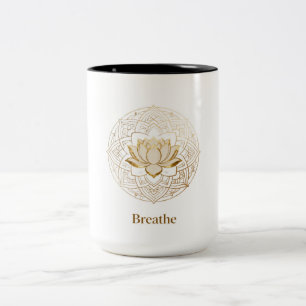 Golden Lotus Mandala "Atme" Yoga & Meditation G Zweifarbige Tasse
