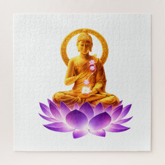 Golden Lotus Meditation Buddha Spiritual Yoga Desi Puzzle