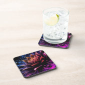 Golden Lotus Radiation - Abstraktes mystisches Des Getränkeuntersetzer (Rechte Seite)