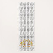 Golden Lotus Silhouette auf Schwarz-Weiß-Muster Yogamatte (Vorderseite)
