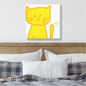 Golden Luck Cat Doodle Leinwanddruck (Insitu (Schlafzimmer))