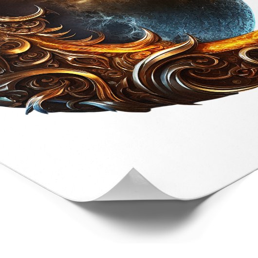 Golden Lunar Moon Poster (Ecke)