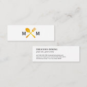 Golden Luxe Food Utensils Monogram Mini Visitenkarte (Vorne/Hinten)