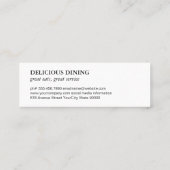 Golden Luxe Food Utensils Monogram Mini Visitenkarte (Rückseite)