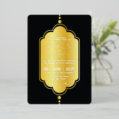 Golden Luxe Hochzeitsreise-Card Gold Folieneinladung (Stehend vorne)