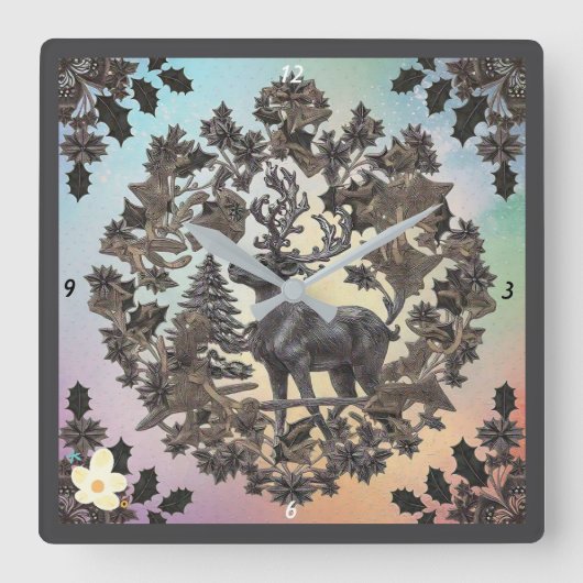 "Golden Luxe" Quadratische Wanduhr (Vorderseite)