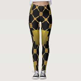 Golden Luxe: Schwarze Elegance Leggings
