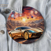 golden luxury car in a desert landscape button (Beispiel)