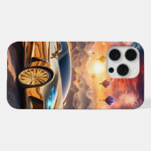 golden luxury car in a desert landscape iPhone hülle (Rückseite (Horizontal))