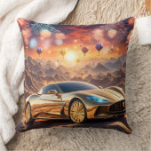 golden luxury car in a desert landscape kissen (Decke)