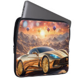 golden luxury car in a desert landscape laptopschutzhülle (Vorne Rechts)