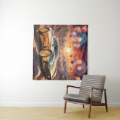 golden luxury car in a desert landscape wandteppich (Beispiel (Horizontal))