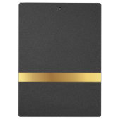 Golden Luxury Elegant Leather Texture Monogram Klemmbrett (Rückseite)