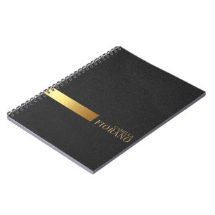 Golden Luxury Elegant Leather Texture Monogram Notizblock