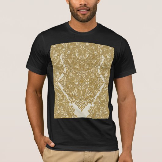 Golden Luxury Paisley Pattern T-Shirt (Vorderseite)