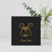 Golden Lyre Einladung (Stehend Vorderseite)