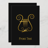 Golden Lyre Einladung (Vorne/Hinten)