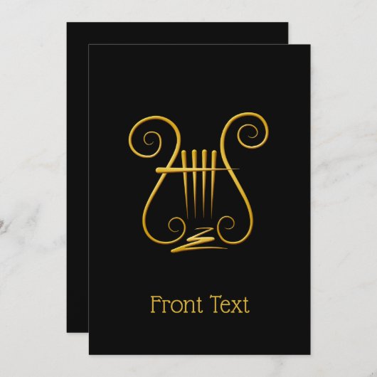 Golden Lyre Einladung (Vorne/Hinten)
