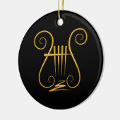 Golden Lyre Keramik Ornament (Links)