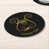 Golden Lyre Runder Pappuntersetzer (Angewinkelt)