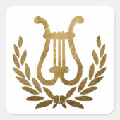 Golden Lyre tote Quadratischer Aufkleber (Vorderseite)