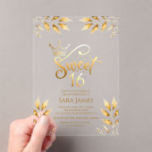 Golden Majesty Sweet 16 Acrylic Invitation Acryleinladungen (Insitu (Handheld))
