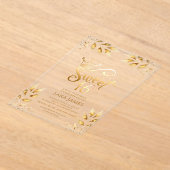 Golden Majesty Sweet 16 Acrylic Invitation Acryleinladungen (Ablage )