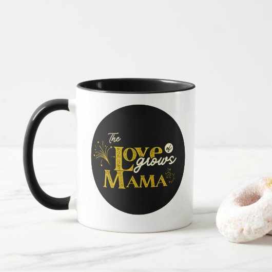 Golden Mama Bear Love Grows Tasse (Mit Donut)