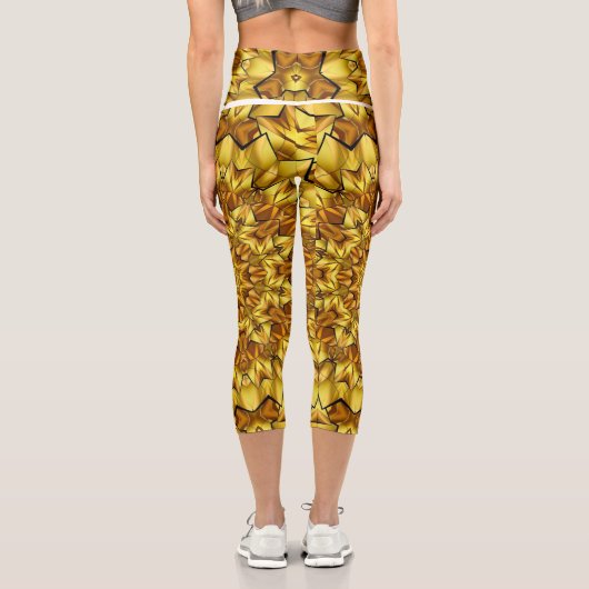 Golden Mandala Antique Abstract Design-63495 Capri Leggings (Rückseite)