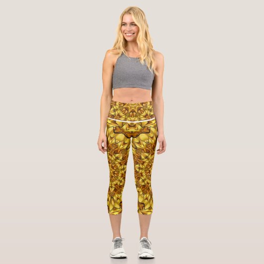Golden Mandala Antique Abstract Design-63495 Capri Leggings (Vorderseite)