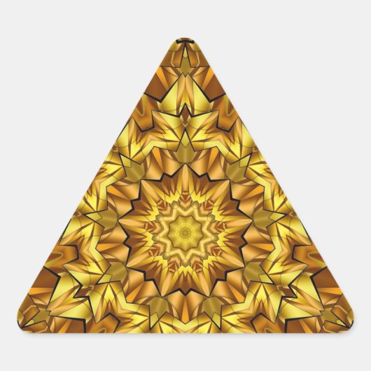 Golden Mandala Antique Abstract Design-63495 Dreieckiger Aufkleber (Vorderseite)
