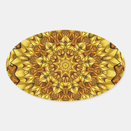 Golden Mandala Antique Abstract Design-63495 Ovaler Aufkleber (Vorderseite)
