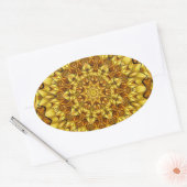 Golden Mandala Antique Abstract Design-63495 Ovaler Aufkleber (Umschlag)