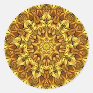 Golden Mandala Antique Abstract Design-63495 Runder Aufkleber