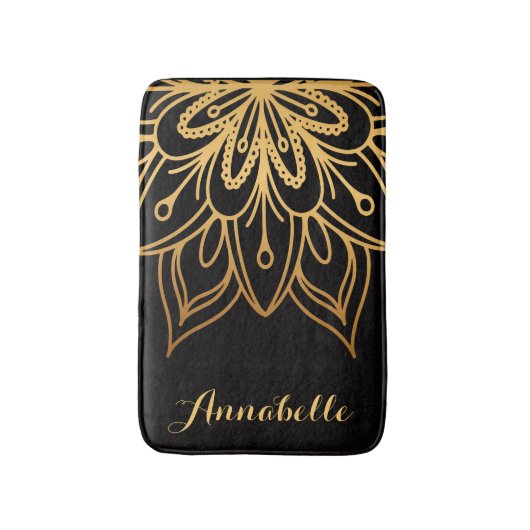 Golden Mandala Badematte (Vorderseite Vertikal)