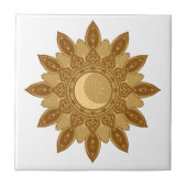 Golden Mandala Ceramic Fliese (Vorderseite)