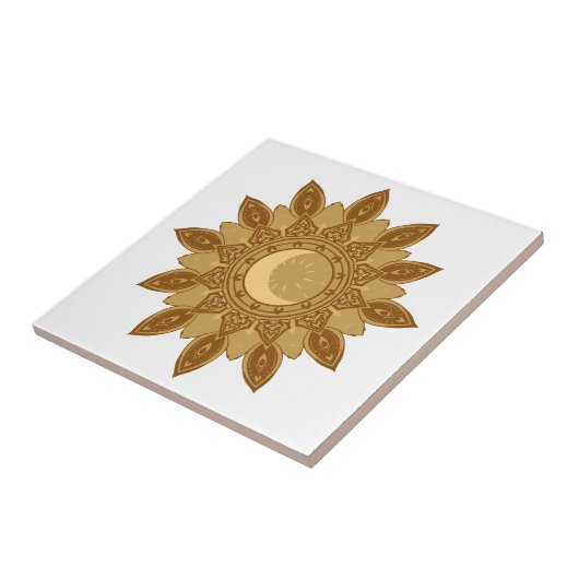 Golden Mandala Ceramic Fliese (Seite)