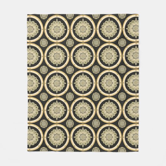 Golden Mandala Design Fleecedecke (Vorderseite)
