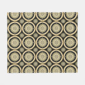 Golden Mandala Design Fleecedecke (Vorderseite (Horizontal))