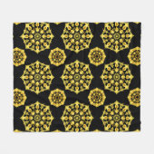 Golden Mandala Design mit symmetrischen Mustern Fleecedecke (Vorderseite (Horizontal))