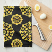 Golden Mandala Design mit symmetrischen Mustern Geschirrtuch (Viertel Falte)