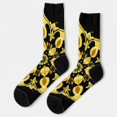 Golden Mandala Design mit symmetrischen Mustern Socken (Linkes Detail)