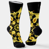 Golden Mandala Design mit symmetrischen Mustern Socken (Gewinkelt)