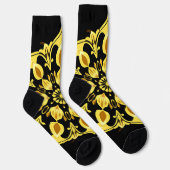 Golden Mandala Design mit symmetrischen Mustern Socken (Rechts)