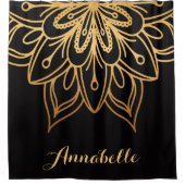 Golden Mandala Duschvorhang (Vorderseite)